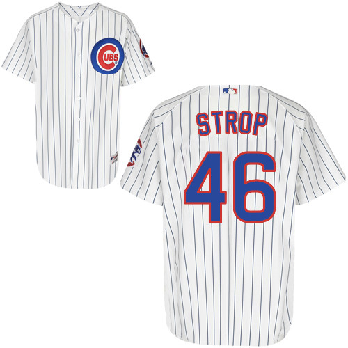 Pedro Strop #46 MLB Jersey-Chicago Cubs Men's Authentic Home White Cool Base Baseball Jersey